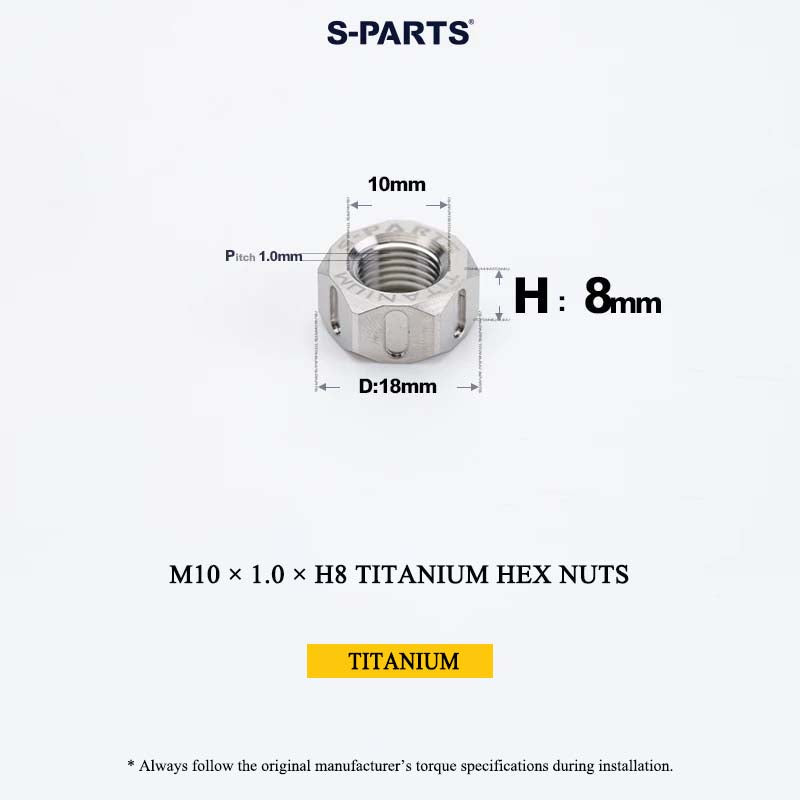 Grade 5 Titanium Hex Nuts M4–M12 | Metric & Fine Thread