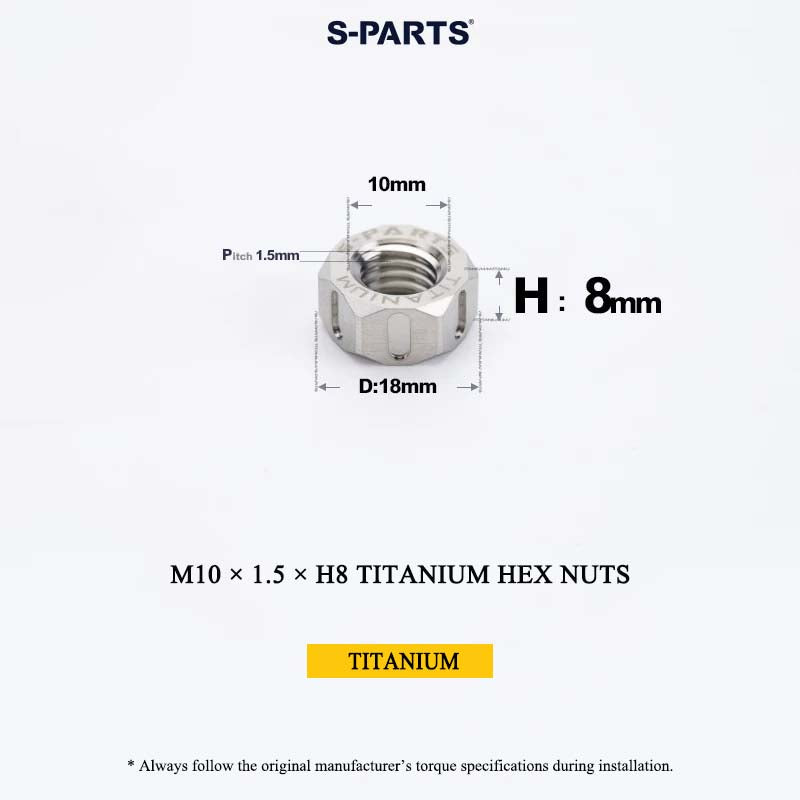 Grade 5 Titanium Hex Nuts M4–M12 | Metric & Fine Thread
