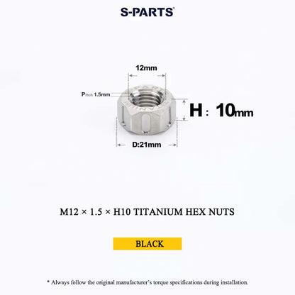 Grade 5 Titanium Hex Nuts M4–M12 | Metric & Fine Thread