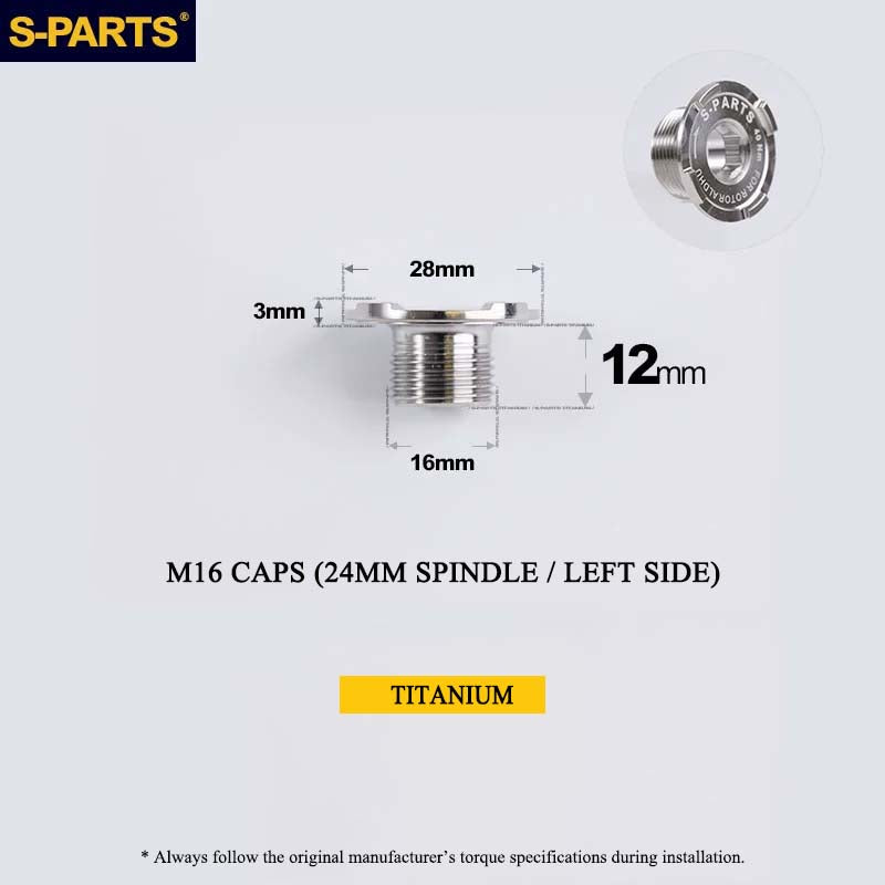 Titanium Spindle Bolt for ROTOR ALDHU Cranksets | M16 M19 M22 | 24mm, 30mm & DUB Compatible
