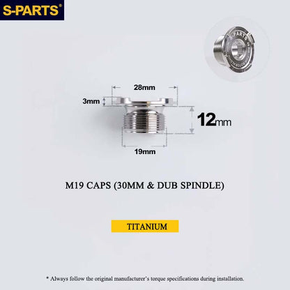 Titanium Spindle Bolt for ROTOR ALDHU Cranksets | M16 M19 M22 | 24mm, 30mm & DUB Compatible
