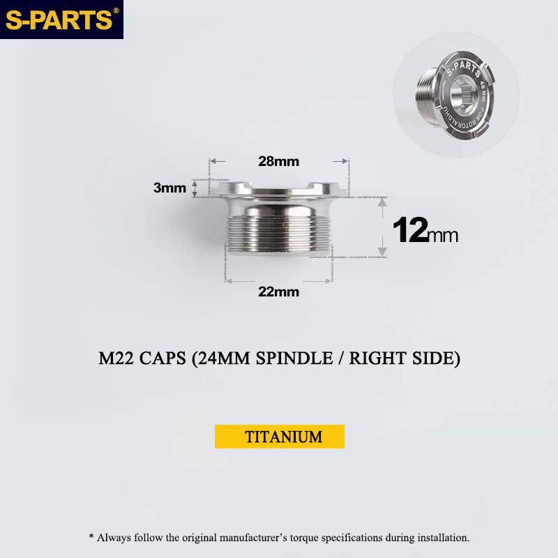 Titanium Spindle Bolt for ROTOR ALDHU Cranksets | M16 M19 M22 | 24mm, 30mm & DUB Compatible