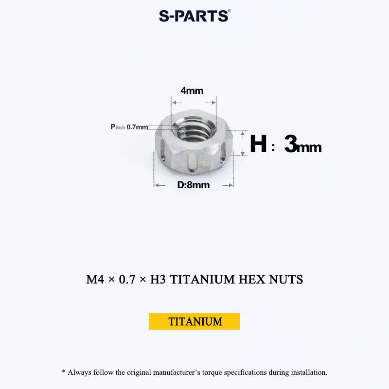 Grade 5 Titanium Hex Nuts M4–M12 | Metric & Fine Thread