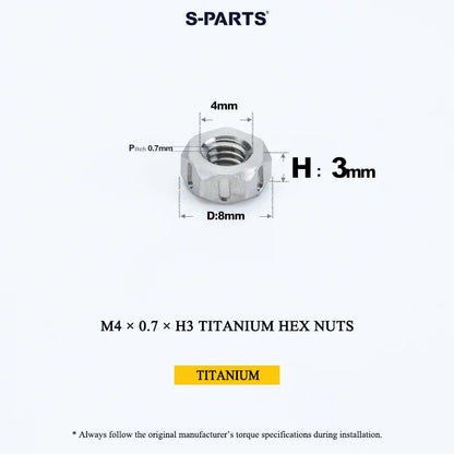 Grade 5 Titanium Hex Nuts M4–M12 | Metric & Fine Thread