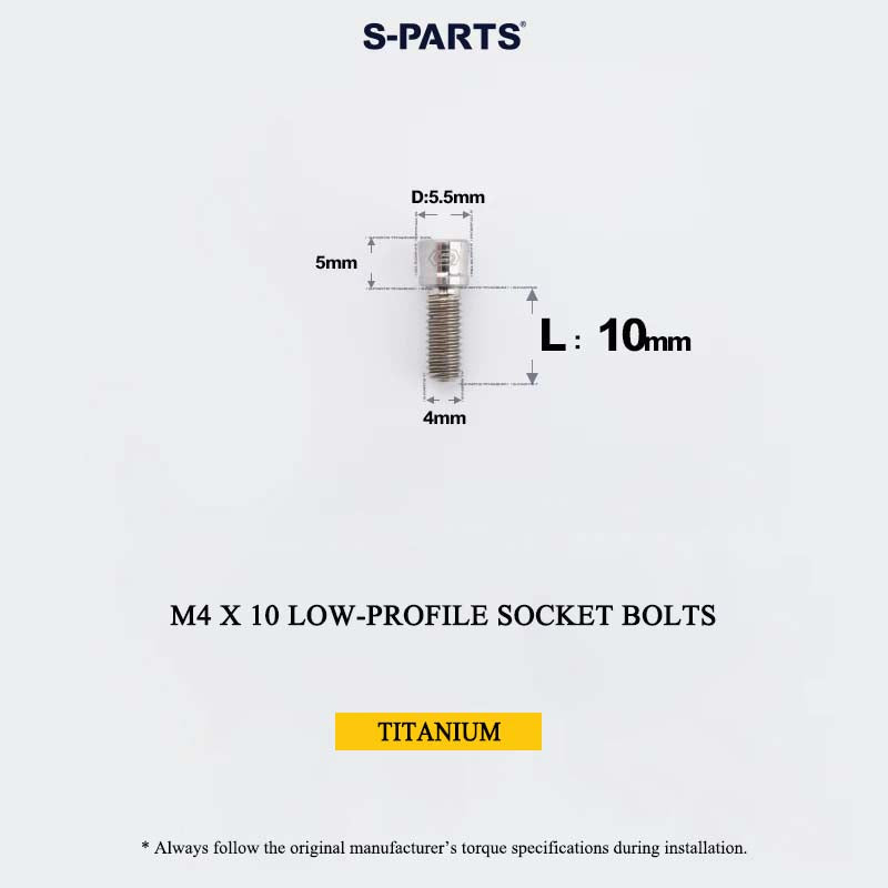 M4 Titanium Low-Profile Small-Head Socket Bolt D5.5 for Grip Lock Ring & Brake Lever Adjustment