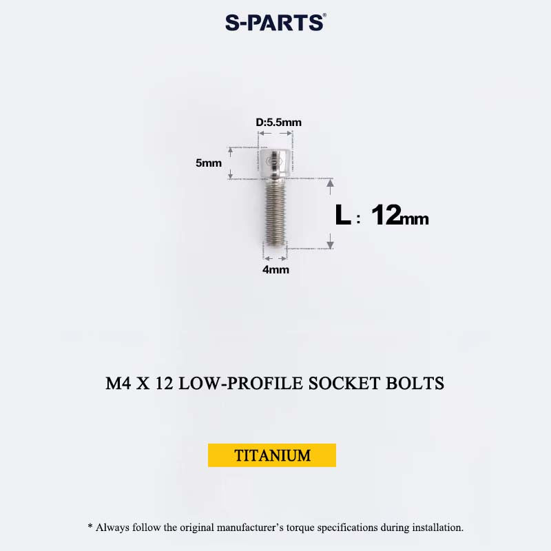 M4 Titanium Low-Profile Small-Head Socket Bolt D5.5 for Grip Lock Ring & Brake Lever Adjustment