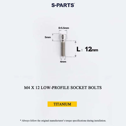 M4 Titanium Low-Profile Small-Head Socket Bolt D5.5 for Grip Lock Ring & Brake Lever Adjustment
