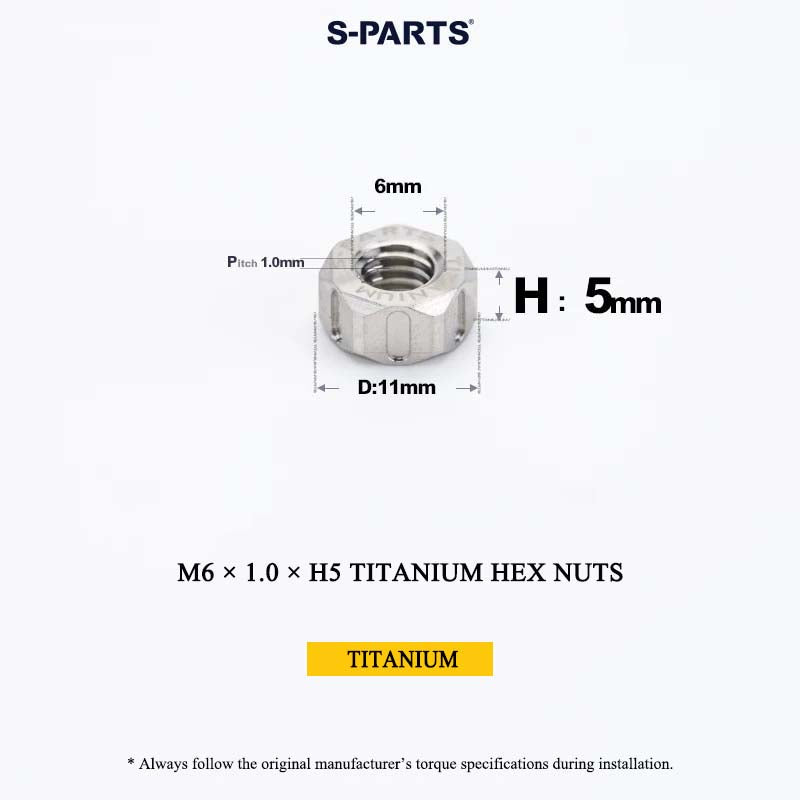 Grade 5 Titanium Hex Nuts M4–M12 | Metric & Fine Thread