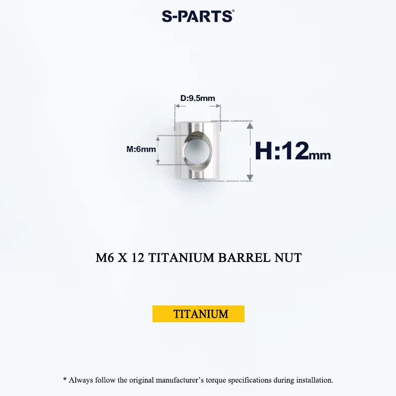 M6 Titanium Saddle Clamp Bolt & Barrel Nut for Road MTB Seatpost | Grade 5 Ti-6Al-4V