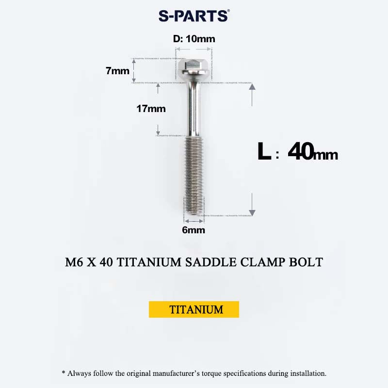 M6 Titanium Saddle Clamp Bolt & Barrel Nut for Road MTB Seatpost | Grade 5 Ti-6Al-4V