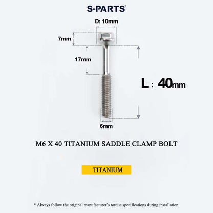 M6 Titanium Saddle Clamp Bolt & Barrel Nut for Road MTB Seatpost | Grade 5 Ti-6Al-4V