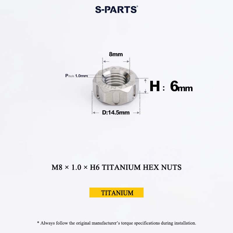 Grade 5 Titanium Hex Nuts M4–M12 | Metric & Fine Thread