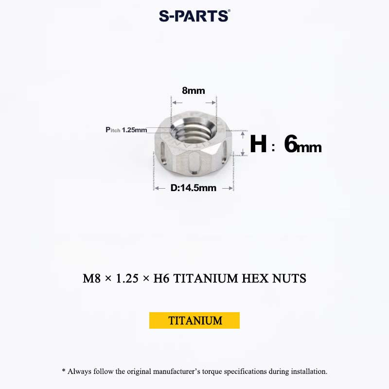 Grade 5 Titanium Hex Nuts M4–M12 | Metric & Fine Thread