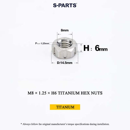 Grade 5 Titanium Hex Nuts M4–M12 | Metric & Fine Thread