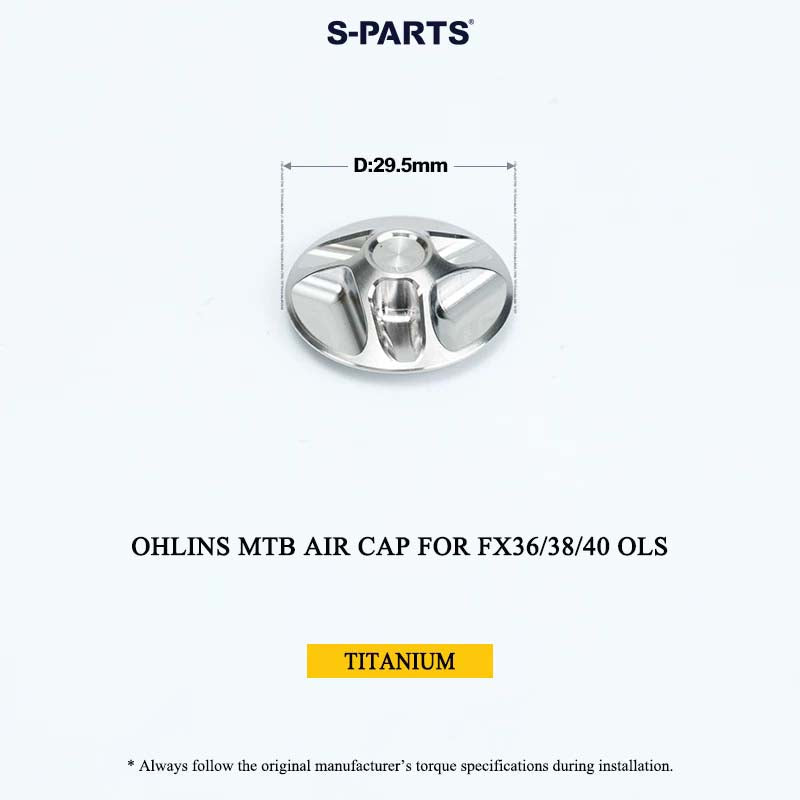 Ohlins MTB Titanium Air Cap for FX36/38/40 OLS & Thru Axle for RXF 38 | Grade 5 Ti-6Al-4V