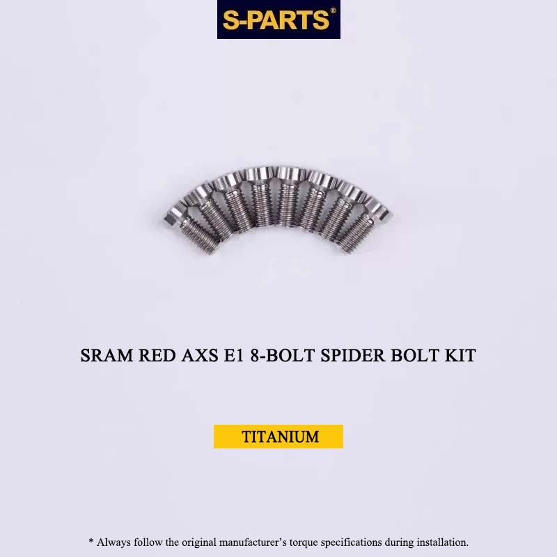 Titanium 8-Bolt Spider Bolt Kit for SRAM RED AXS E1 Crankset – M4 x 8.5mm | 8PCS