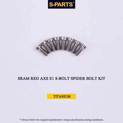 Titanium 8-Bolt Spider Bolt Kit for SRAM RED AXS E1 Crankset – M4 x 8.5mm | 8PCS