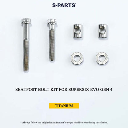 3D Printed Titanium Seatpost Saddle Clamp Kit, Two-Bolt, for Cannondale SuperSix EVO Gen 5