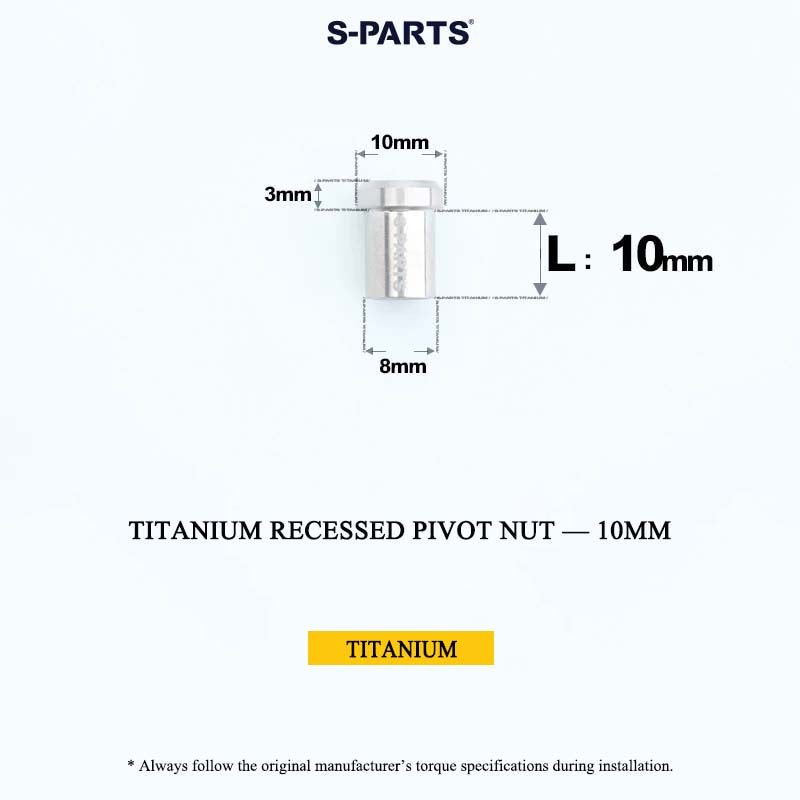 Titanium C-Brake Recessed Pivot Nut for M6 Brake Caliper Bolts (8-40mm)