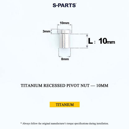 Titanium C-Brake Recessed Pivot Nut for M6 Brake Caliper Bolts (8-40mm)