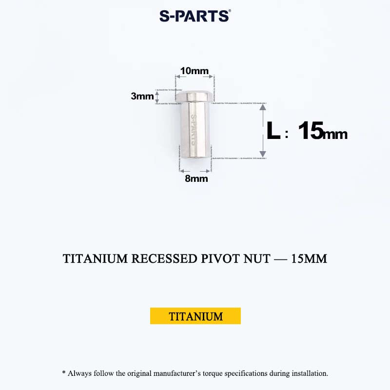 Titanium C-Brake Recessed Pivot Nut for M6 Brake Caliper Bolts (8-40mm)