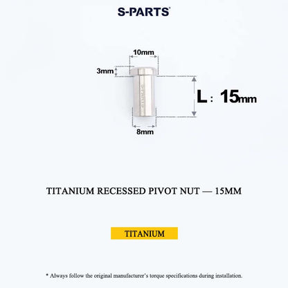 Titanium C-Brake Recessed Pivot Nut for M6 Brake Caliper Bolts (8-40mm)