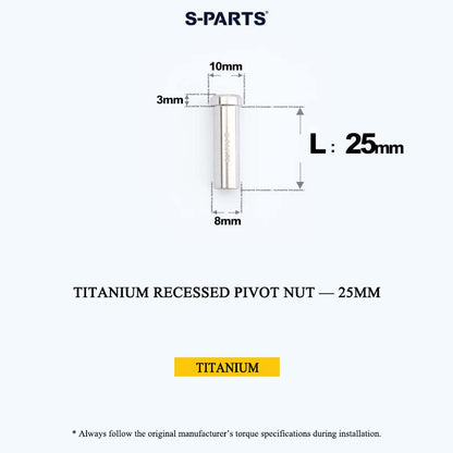 Titanium C-Brake Recessed Pivot Nut for M6 Brake Caliper Bolts (8-40mm)