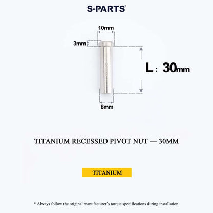 Titanium C-Brake Recessed Pivot Nut for M6 Brake Caliper Bolts (8-40mm)