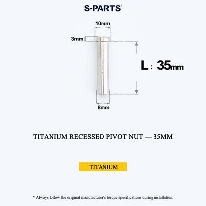 Titanium C-Brake Recessed Pivot Nut for M6 Brake Caliper Bolts (8-40mm)