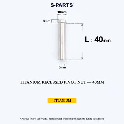 Titanium C-Brake Recessed Pivot Nut for M6 Brake Caliper Bolts (8-40mm)