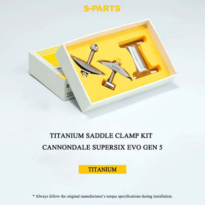 3D Printed Titanium Seatpost Saddle Clamp Kit, Two-Bolt, for Cannondale SuperSix EVO Gen 5