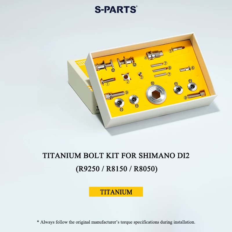 Grade 5 Titanium Bolt Kit for Shimano Di2 Drivetrain Road Groupsets (R9250 / R8150 / R8050) – 18 pcs