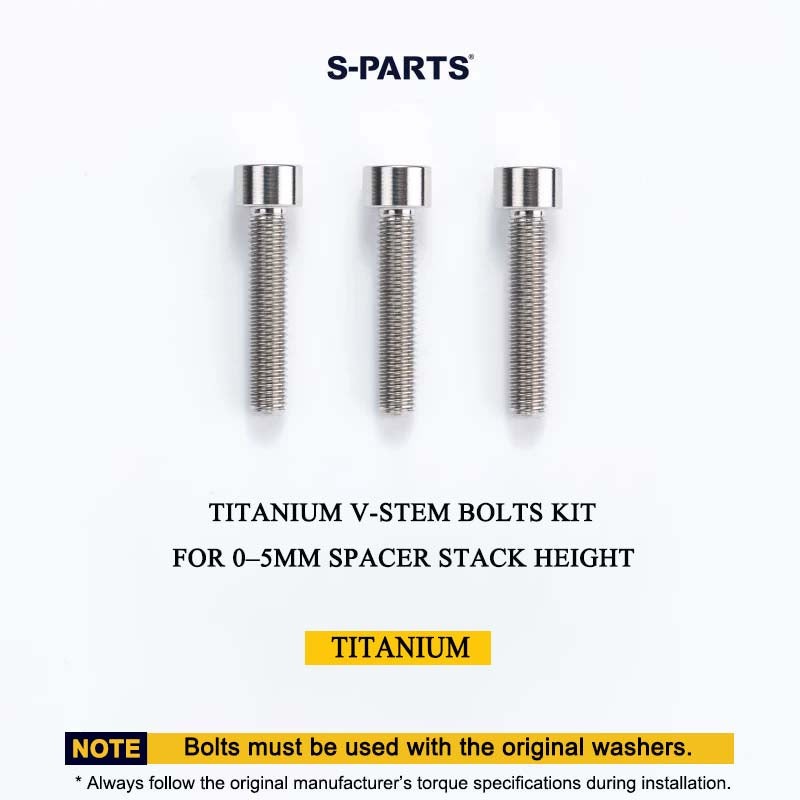 Cervélo S5 2025 Titanium V-Stem Bolts Kit – Grade 5 Ti-6Al-4V Head Tube Attachment Hardware (3PCS)
